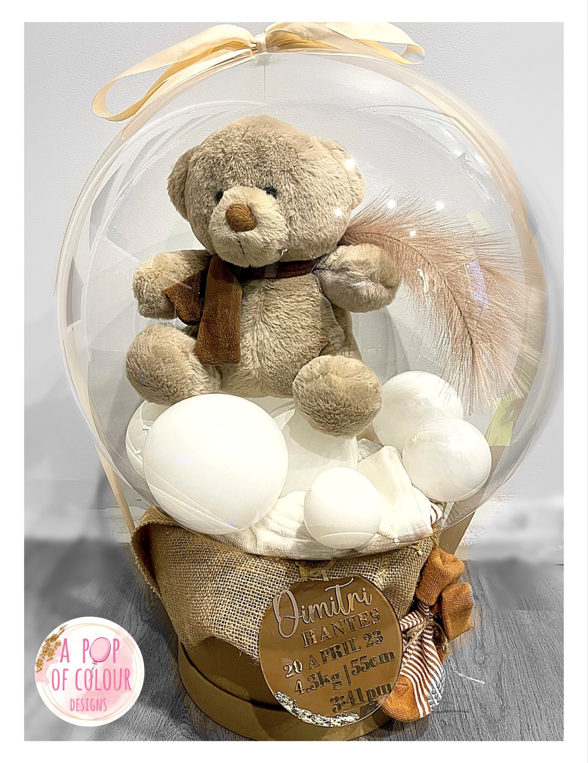Baby Bear Bubble Balloon Bouquet Gift
